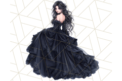Victorian Gothic Wedding Dress PNG, Dark Bridal Clipart Product Image 5