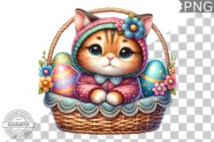 Easter Cat Sublimation - Easter Clipart PNG Design Product Image 1