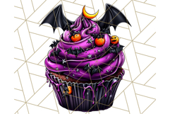 Halloween Cupcake PNG Clipart with Witch Hats and Ghosts Product Image 5