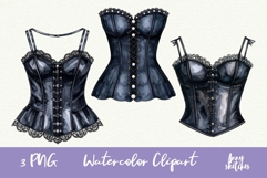 3 Leather Corset PNG Gothic Smut Dark Romance Clipart Product Image 1
