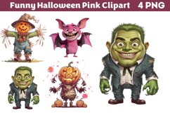 Funny Halloween Pink Clipart PNG Product Image 1