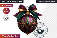 Christmas Jewel Baubles Clipart | Elegant Holiday Ornaments Product Image 1