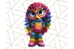 Funky Safari Animals PNG Clipart With Rainbow Hair, Cute Png Product Image 5