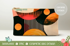 Retro Circles Cosmetic Bag, Retro Cosmetic Bag Sublimation Product Image 1