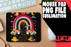 Chromatic Twilight: Black Sublimation Mouse Pad Product Image 1