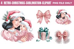Retro Christmas Sublimation Clipart PNG Product Image 1