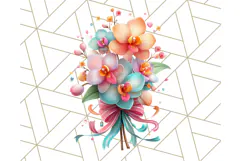 Pastel Flower Bouquet PNG Clipart, Elegant Floral Art Product Image 5