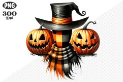 Halloween Pumpkins Sublimation - Clipart PNG Design Product Image 1
