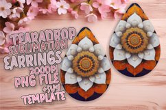 Unique Teardrop Earrings Artwork for Sublimation , Mandala Product Image 1