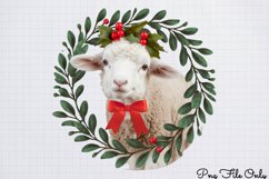 Cute Watercolor Christmas Farm Clipart PNG Product Image 1