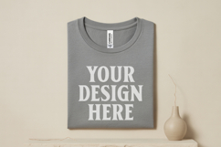 Athletic Heather Folded Bella Canvas 3001 Flat Lay T-Shirt M Product Image 1