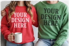 Gildan 18000 Sweatshirt Couples Sweatshirt Mockup Product Image 1