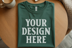 Gildan 64000 Black Folded T-Shirt Mockup | Flat Lay Unisex Product Image 1