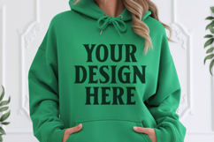Irish Green Gildan 18500 Hoodie Sweatshirt Mockup, Unisex H Product Image 1