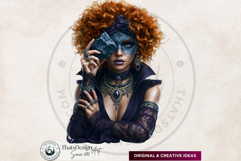 Obsidian Witches Clipart Dark Fantasy PNG Set Product Image 4