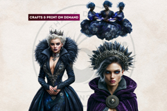 Obsidian Witches Clipart Dark Fantasy PNG Set Product Image 5