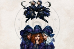 Obsidian Witches Clipart Dark Fantasy PNG Set Product Image 8