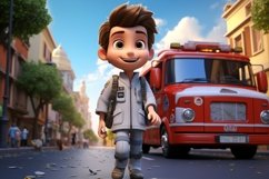 3D Character Child Boy Paramedic with relevant environment Product Image 1
