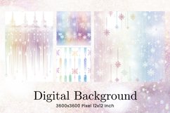 Rainbow Snowflake Bokeh Christmas Background Backdrop_45 Product Image 1