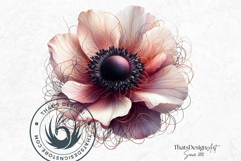 Pink Rose Gold flower Clipart, Abstract Flowers Wedding PNG Product Image 5