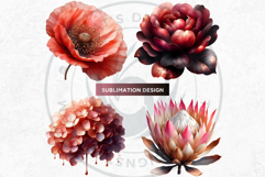 Pink Rose Gold flower Clipart, Abstract Flowers Wedding PNG Product Image 6