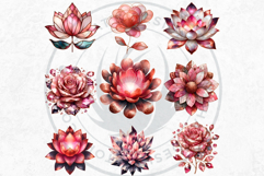 Pink Rose Gold flower Clipart, Abstract Flowers Wedding PNG Product Image 9