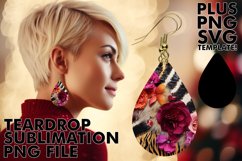 Watercolor Leopard &amp; Sunflower Sublimation Earrings Product Image 1