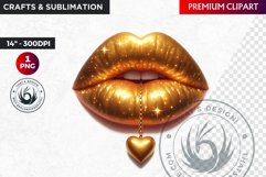Valentine Lips Clipart - Romantic Lips, Roses sublimation Product Image 1