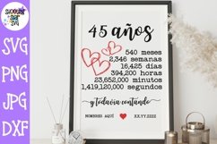 45th aniversario de boda - aniversario de bodas SVG Product Image 1