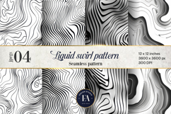 Monochrome Liquid Swirl | Liquid Art Pattern Product Image 1