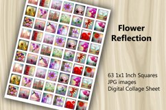 Digital Collage Sheet - Flower Reflection Product Image 2