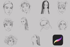 Face Stamps Procreate, Procreate Portrait Brush Product Image 2