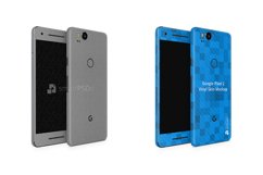 Google Pixel 2 Vinyl Skin Design Mockup 2017 Front-Back Angl Product Image 1