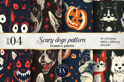 Scary Dog Pattern |Spooky Dog Digital Paper Product Image 1