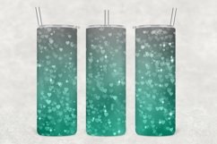 Aqua Green Tint Hearts Sparkle Tumbler Sublimation Product Image 1