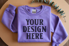 Gildan 18000 Purple Folded Flat Lay Mockups Product Image 1