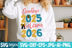 Goodbye 2025 Welcome 2026 SVG Design,New Year svg Design Product Image 1