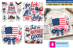 4th of July Sublimation PNG | 250 Years of Freedom Design Product Image 1