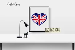 Union Jack heart distressed flag SVG / EPS / DXF / PNG Files Product Image 3