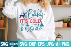 Baby It’s Cold Outside SVG Design | Christmas SVG Design Product Image 6