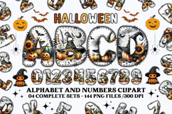 Halloween Alphabet png clipart, halloween letters doodle Product Image 1