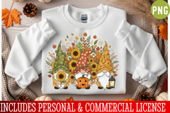Fall Gnome Clipart PNG,Autumn Gnome vector ,Fall Gnome PNG Product Image 3