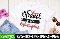 Travel is my Theraphy SVG Cut File,Summer SVG Design Quotes Product Image 1