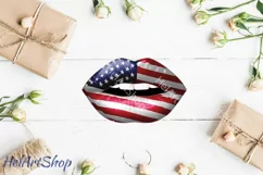 Patriotic lips png | Sublimation design | 4th July png Product Image 1