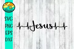 JESUS - HEARTBEAT - SVG PNG DXF EPS Product Image 3