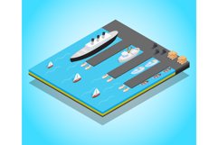 Quay concept banner, isometric style Product Image 1