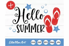 Hello summer SVG, Summer SVG, Summer Sign svg, Flip Flops Product Image 4