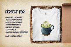 Matcha Hot Chocolate Clipart Bundle 4 PNG Product Image 2