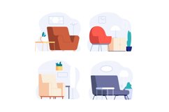 Scandinavian interior. Minimalist room furniture. Cute trend Product Image 1