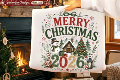 Merry christmas 2026 Sublimation Design,Merry Christmas png Product Image 1